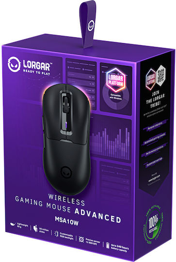 Lorgar MSA10W Wireless RGB Gaming Mouse 12000 DPI Black