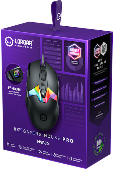 Lorgar MSP80 RGB Gaming Mouse 26000 DPI Black