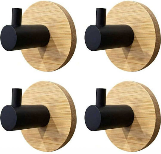 Single Wall-Mounted Bathroom Hook Brown