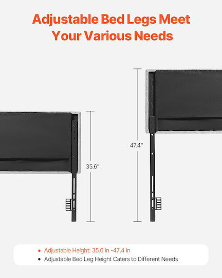 Vevor Μαξιλάρι για Κεφαλαρι Υφασμάτινο Γκρι 143x90.5cm