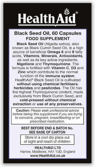 Health Aid Black Seed Oil 1000mg 60 κάψουλες