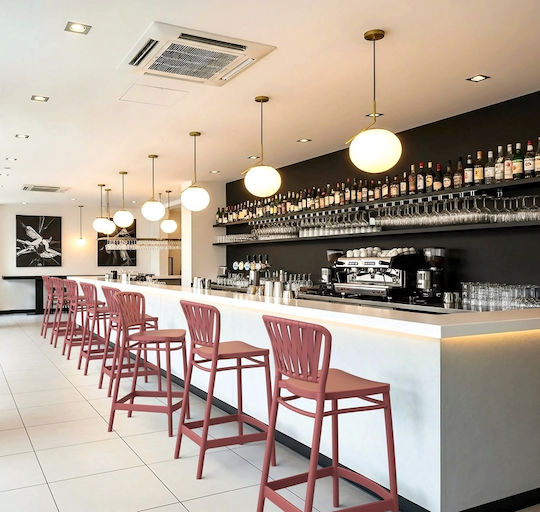 Băncuțe De Grădină Tip Bar Pentru Exterior Din Polipropilenă Marsala 48x52x96cm