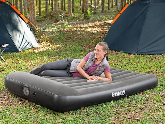 Bestway Inflatable Double Air Mattress with Integrated Electric Pump 191x137x30cm Grey