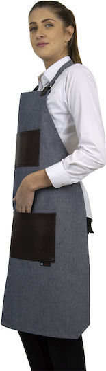 IdealPress Ποδιά Kellner / Barista / Barkeeper Ganzkörper Blau