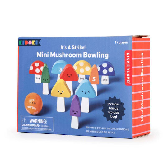 Kikkerland Spielzeug Bowling Mini Mushroom Bowling