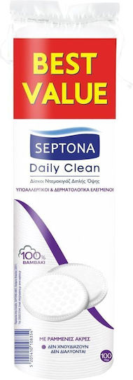 Septona Dermasoft Makeup Removal Pads from 100% Cotton 100 Pieces