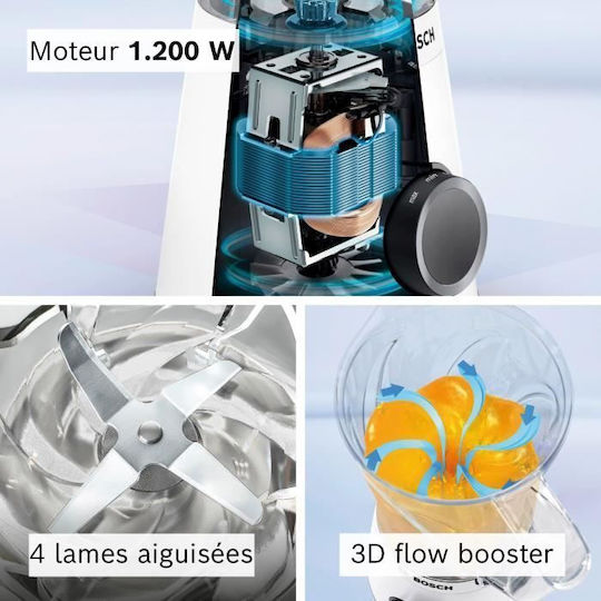 Bosch Serie 4 Μπλέντερ με Κανάτα Tritan 1.5 lt 1200W Λευκό