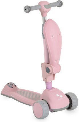 Byox Kids Scooter Foldable Checkmate 3-Wheel with Seat for 3+ Years Lace Pink