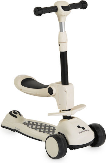 Byox Kids Scooter Foldable Checkmate 3-Wheel with Seat for 3+ Years Royal White