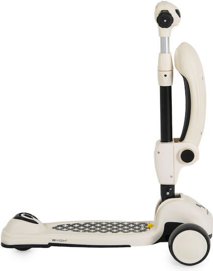 Byox Kids Scooter Foldable Checkmate 3-Wheel with Seat for 3+ Years Royal White