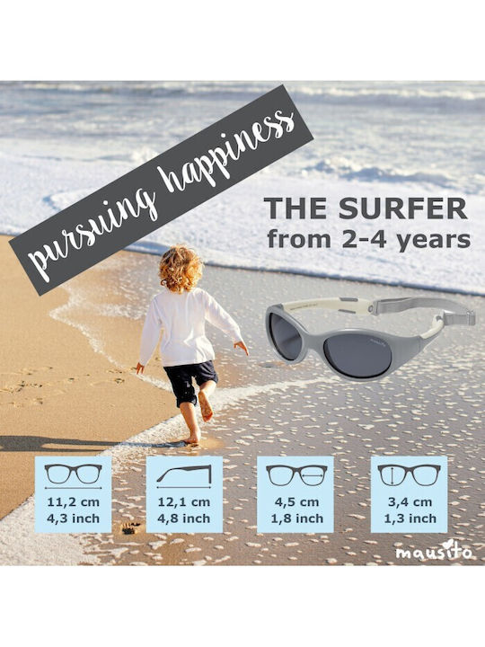 Mausito The Surfer Неразрушими Детски Слънчеви Очила Сиви За 2-4 Години