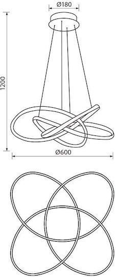 Vivalux Pendant Light Gold 60x60x120cm
