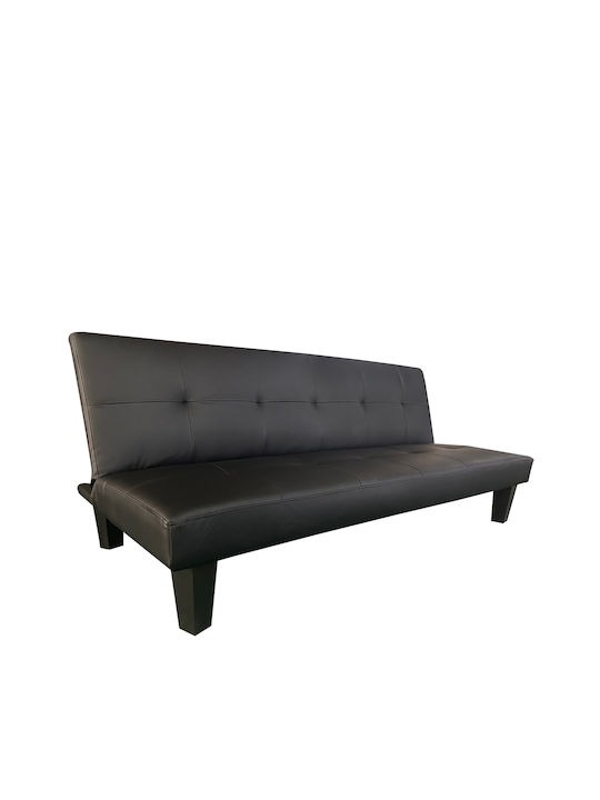 Nahele Dreisitzer Sofa Künstliches Leder Schwarz 179x82.5x78cm
