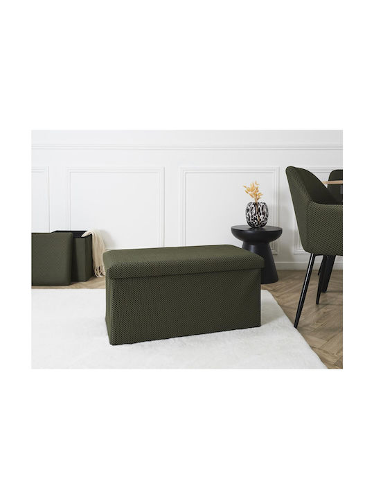 Bankhocker Mit Stauraum Stoff Khaki 76x38x38cm