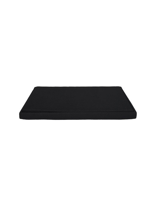 Bench Stool With Storage Space Upholstered With Black Fabric 76x38x38cm