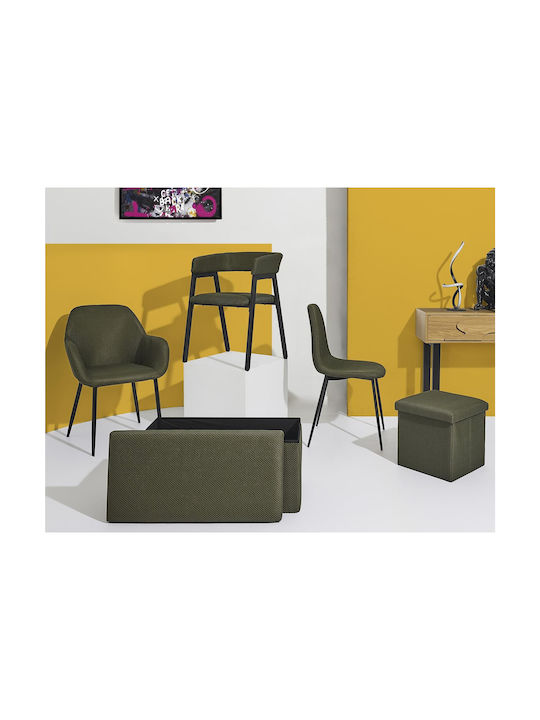Bankhocker Mit Stauraum Stoff Khaki 76x38x38cm