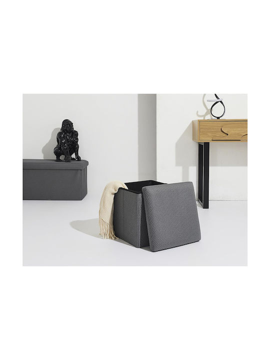 Hocker Für das Wohnzimmer Mit Stauraum Gepolstert mit Stoff Grey 38x38x38cm
