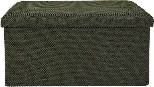 Bench Stool With Storage Space Upholstered In Khaki Fabric 76x38x38cm