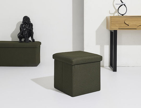 Hocker Für das Wohnzimmer Mit Stauraum Gepolstert mit Stoff Khaki 38x38x38cm