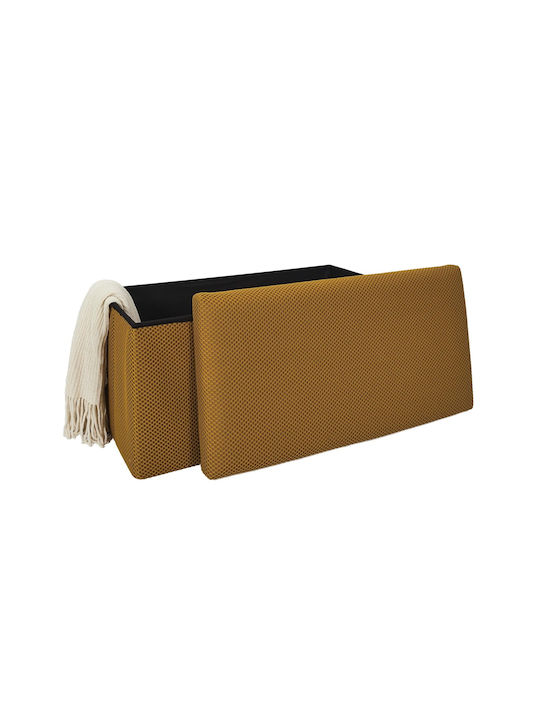 Bankhocker Mit Stauraum Gepolstert Mit Stoff Gelb 76x38x38cm