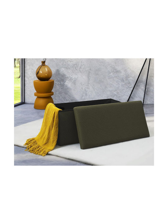 Bankhocker Mit Stauraum Stoff Khaki 76x38x38cm