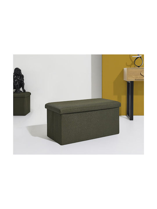 Bankhocker Mit Stauraum Stoff Khaki 76x38x38cm