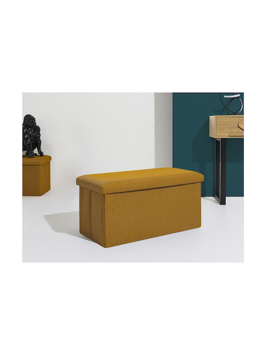 Bankhocker Mit Stauraum Gepolstert Mit Stoff Gelb 76x38x38cm