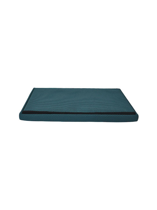 Bench Stool With Storage Space Upholstered With Blue Fabric 76x38x38cm