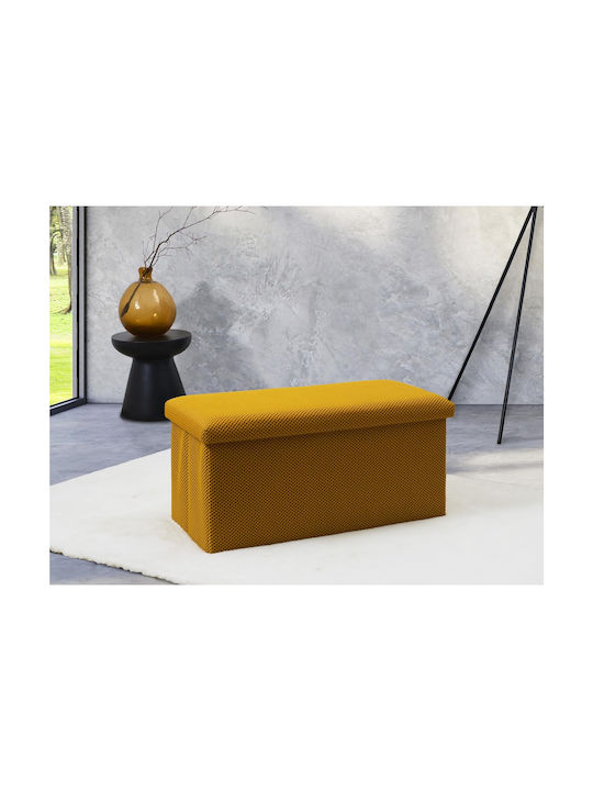 Bankhocker Mit Stauraum Gepolstert Mit Stoff Gelb 76x38x38cm