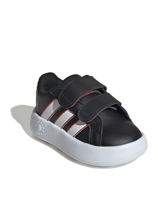 Grand Court Παιδικά Sneakers με Σκρατς Μαύρα
