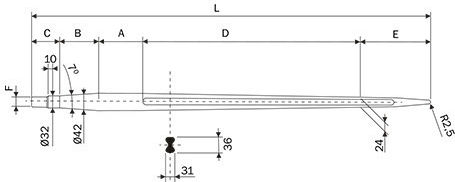 Loader Crowbar 51555 Round Ø42 L810 Bpt