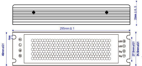 Baris Light LED-Netzteil Ip20 12V 250W Triac & 0/1-10V Dimmbar 295x59x29mm W6011001-007