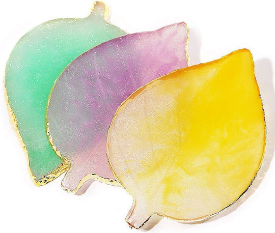 Base Palette for Mixing Material Leaf Shape Marble Effect Yellow