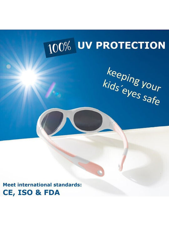 Mausito The Baby Surfer Baby Sunglasses White Orange for 0-1 Year