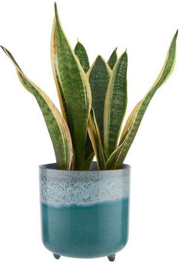 Tide Plant Pot with Legs D14cm Blue Ceramic Diameter 14 Cm Height 15 Cm