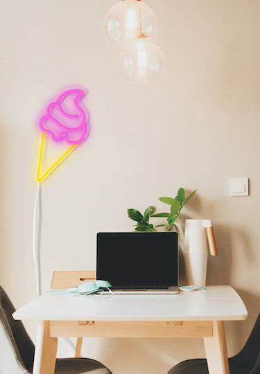 Ice Cream Neon Wall USB Lamp LED Candy Shock 40cm Ice Cream Neon Wall USB Lamp LED Candy Shock 40cm
