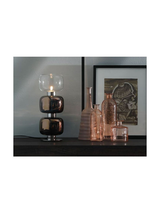 Table Lamp Desktop Glass Bronze Transparent Retro 13xh.44cm Casa Vogue