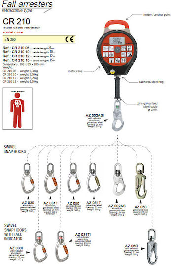 Protekt Fall Arrester Cr210 Az030 6m