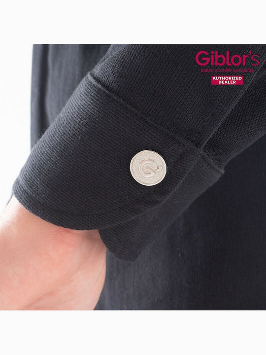 Giblors Πουκάμισο Εργασίας Roger Slim Fit Πικέ Μαύρο Giblor's
