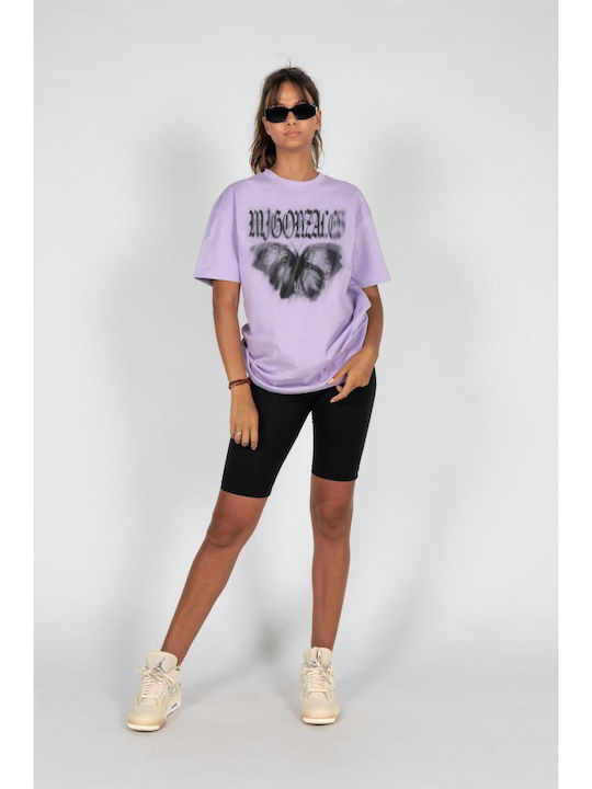 Mj Gonzales Mjg Heavy Oversized Tee Ladies Butterfly Illusion Lilac Fw24 Mjg11916-00145