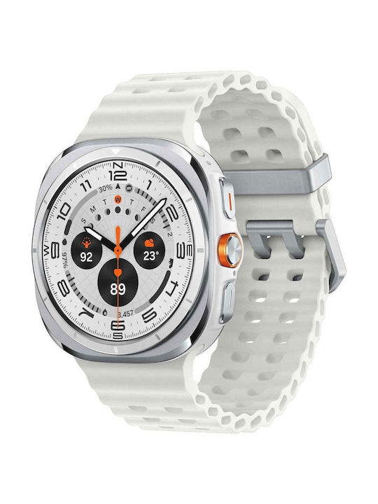 Lip Watches Men's Watch Battery with White Leather Strap
