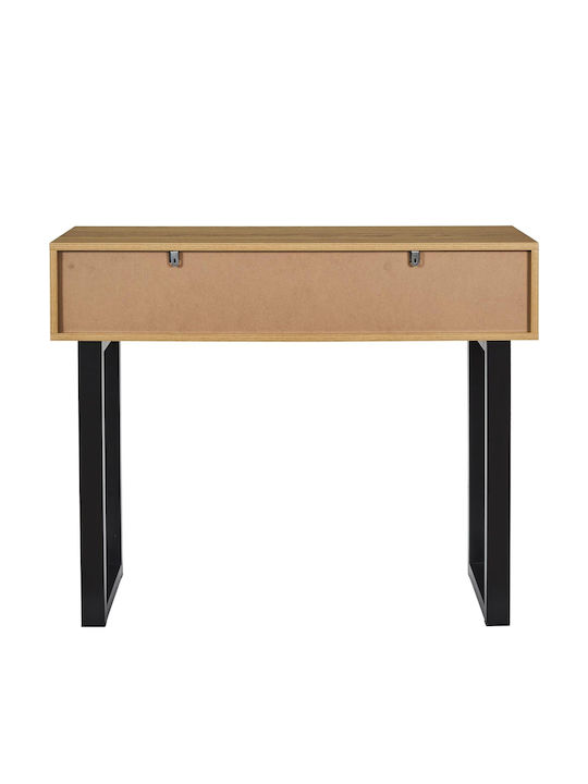 Calypso Console Table Wood & Metal with Mirror Wood Shade L100xW35xH80cm