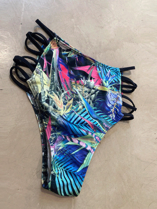 Bikini Inferioare Slip Talie Înaltă Tucan Albastru