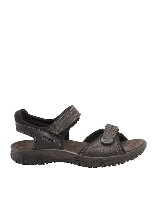 Leder Herrensandalen Nero