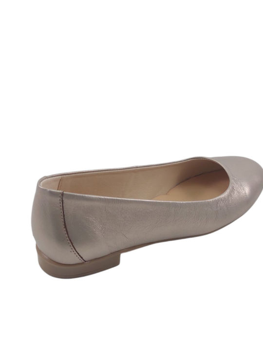 Leather Ballerinas Gold