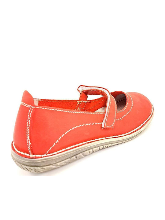Leather Ballerinas Red
