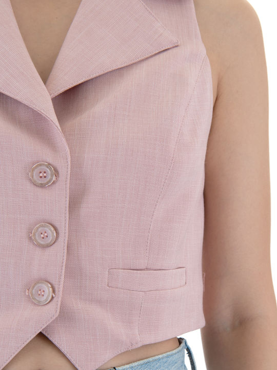 Women's Pink Knitted Vest