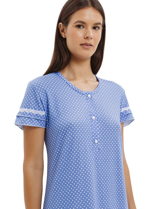 Giota Summer Women's Nightdress Light Blue