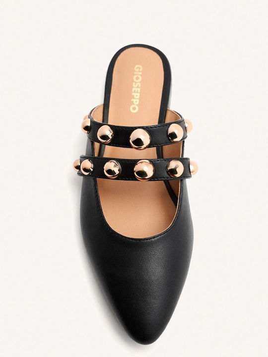 Flat Δερμάτινα Mules σε Μπεζ Χρώμα