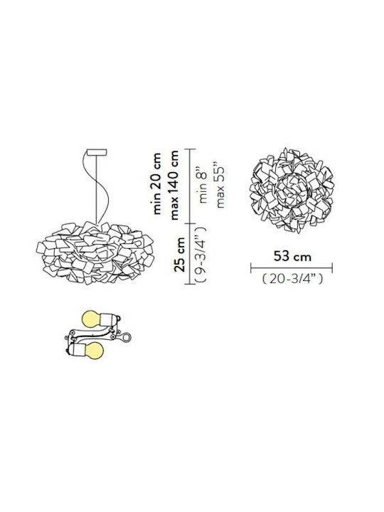 Slamp Clizia Pendant Light Gold with Socket E27 53cm